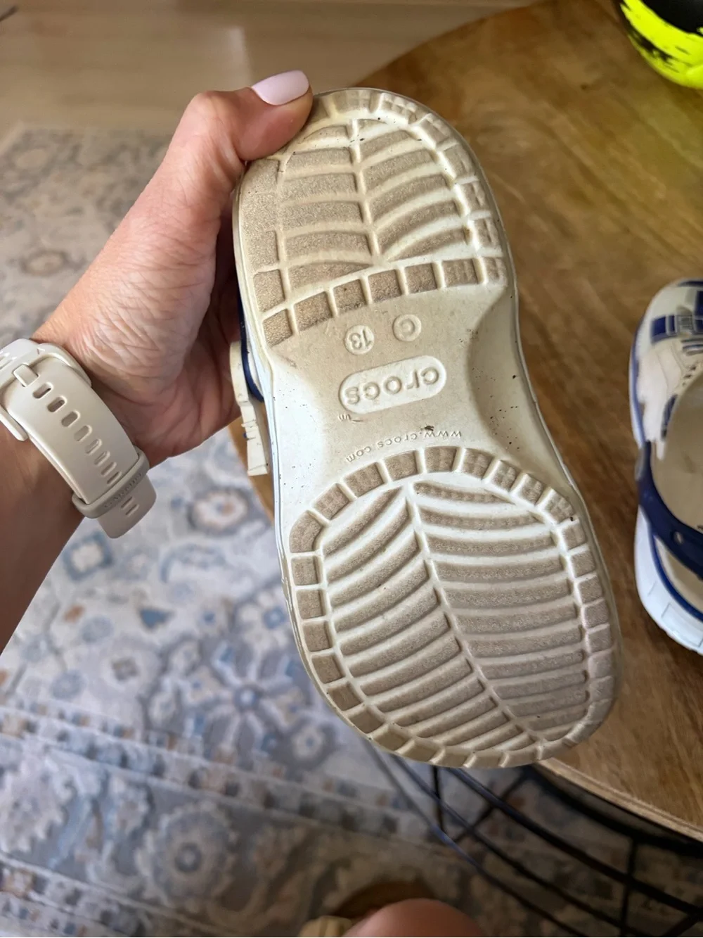 CROCS Kids R2-D2 Inspired White and Blue Clogs
